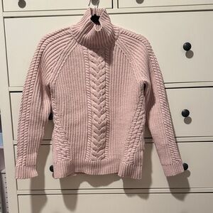 [Lululemon] Pink Cable Knit Turtleneck Sweater